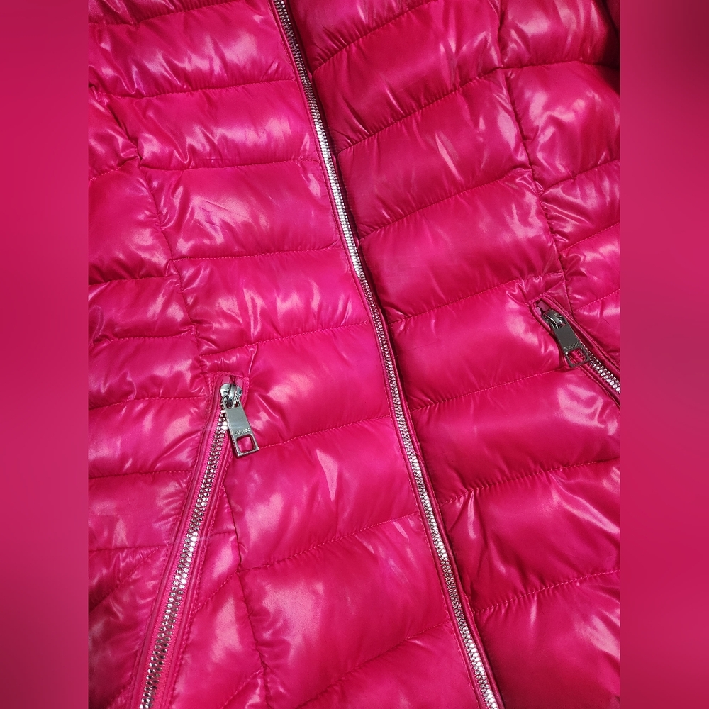 Guess Pink Puffer Womens Jacket Coat Size XL - Picture 6 of 7